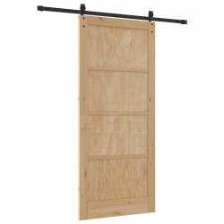 Porte coulissante avec quincaillerie Set 93x211 cm Bois massif Pin 