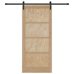 Porte coulissante avec quincaillerie 93x211 cm Bois massif en pin 