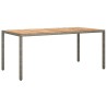 Table de jardin 190x90x75 cm Résine tressée/bois d'acacia Gris 