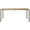 Table de jardin 190x90x75 cm Résine tressée/bois d'acacia Gris 
