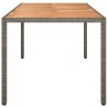 Table de jardin 190x90x75 cm Résine tressée/bois d'acacia Gris 