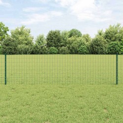 Clôture Euro avec 22 poteaux U Verte 0,6x50 m Acier 