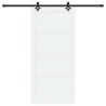 Porte coulissante avec quincaillerie 'ORKDAL'en bois de pin massif blanc 