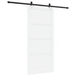 Porte coulissante avec quincaillerie 'ORKDAL'en bois de pin massif blanc 