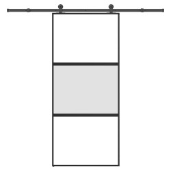 Porte coulissante kit de quincaillerie trempé verre aluminium 