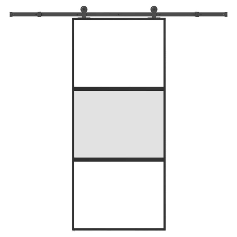 Porte coulissante kit de quincaillerie trempé verre aluminium 