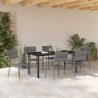 Ensemble de jardin 7 pièces en résine tressée grise 
