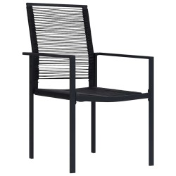 Ensemble de jardin 5 pièces en PVC noir en osier 