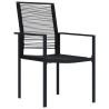 Ensemble de jardin 5 pièces en PVC noir en osier 