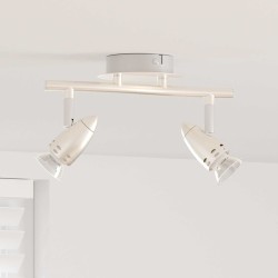 Projecteur au plafond 2 voies ajustables nickel mat GU10 