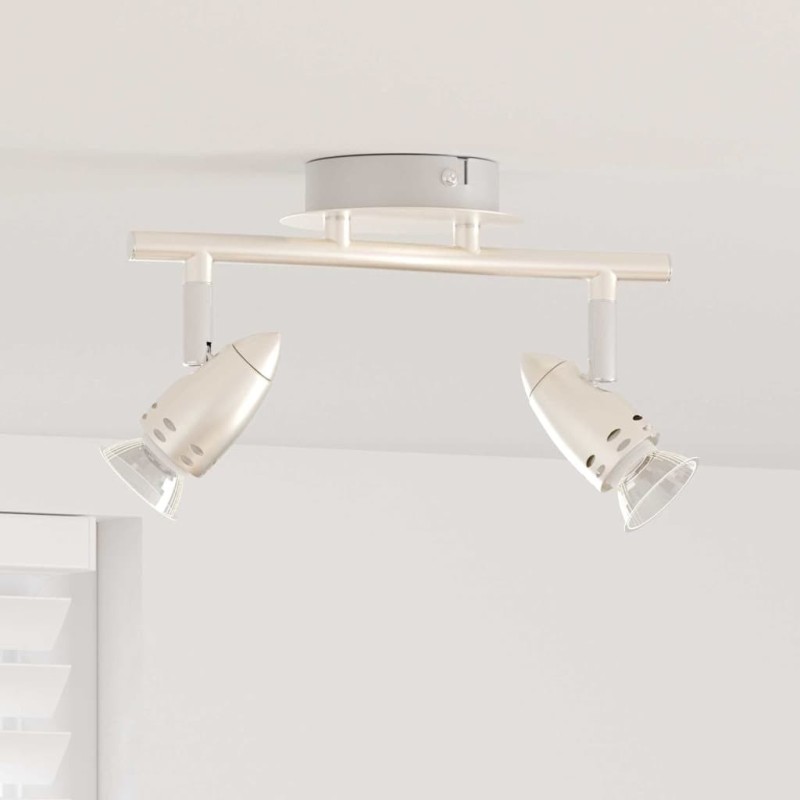 Projecteur au plafond 2 voies ajustables nickel mat GU10 