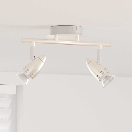 Projecteur au plafond 2 voies ajustables nickel mat GU10 