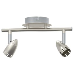Projecteur au plafond 2 voies ajustables nickel mat GU10 
