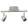 Projecteur au plafond 2 voies ajustables nickel mat GU10 
