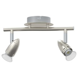 Projecteur au plafond 2 voies ajustables nickel mat GU10 