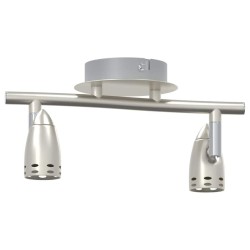 Projecteur au plafond 2 voies ajustables nickel mat GU10 