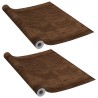 Films autoadhésifs pour portes 2 pcs Chêne foncé 210x90 cm PVC 