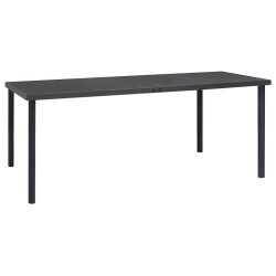 Table à dîner d'extérieur Anthracite 190x90x74 cm Acier 
