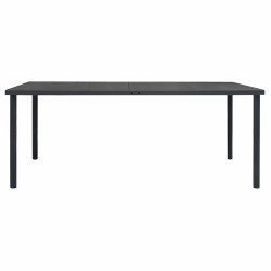 Table à dîner d'extérieur Anthracite 190x90x74 cm Acier 