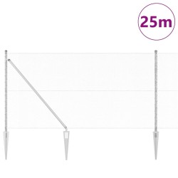 Kit de clôture 2 pièces Acier galvanisé 25 m Durable 