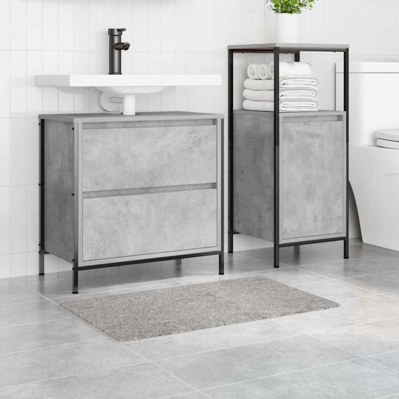 Tapis de bain rectangulaire gris 50x80 cm en polypropylène antidérapant 