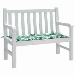 Coussin de banc de jardin avec imprimé feuillage, 100x50x4 cm, en tissu Oxford 