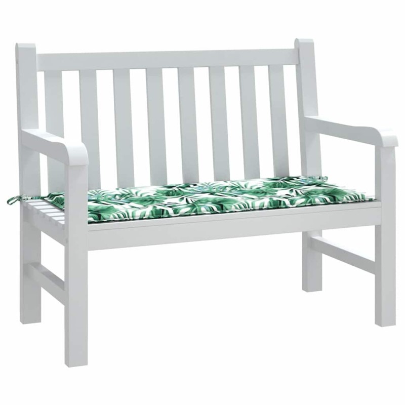 Coussin de banc de jardin avec imprimé feuillage, 100x50x4 cm, en tissu Oxford Coussin de banc de jardin avec imprimé feuillage, 100x50x4 cm, en tissu Oxford