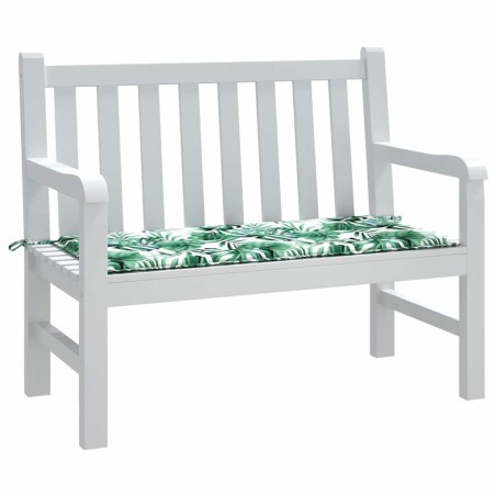 Coussin de banc de jardin avec imprimé feuillage, 100x50x4 cm, en tissu Oxford 