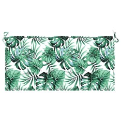 Coussin de banc de jardin avec imprimé feuillage, 100x50x4 cm, en tissu Oxford 