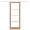 Porte Coulissante avec Kit de Matériel 'ORKDAL'Bois Massif & Verre 