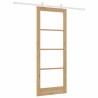 Porte Coulissante avec Kit de Matériel 'ORKDAL'Bois Massif & Verre 