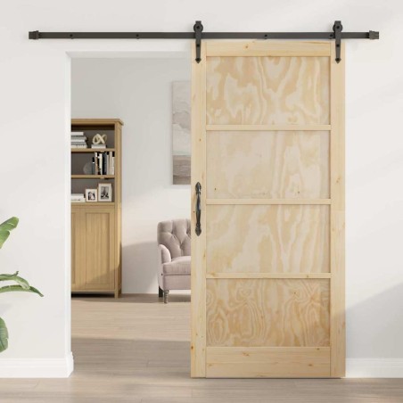 Porte coulissante avec kit 'ORKDAL'en bois massif de pin 