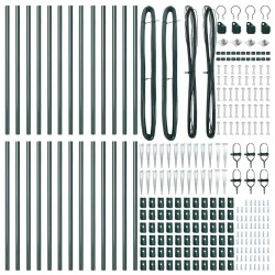 Pots de clôture avec piquet 26 pcs Ø32 mm 60 cm en acier galvanisé 