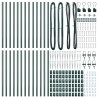 Pots de clôture avec piquet 26 pcs Ø32 mm 60 cm en acier galvanisé 