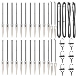 Poteaux de clôture avec pointe 26 pcs Ø32 mm 60 cm Acier galvanisé 