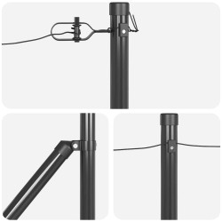 Poteaux de clôture avec pointe 26 pcs Ø32 mm 60 cm Acier galvanisé 