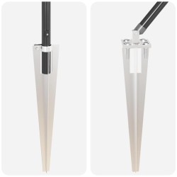 Poteaux de clôture avec pointe 26 pcs Ø32 mm 60 cm Acier galvanisé 