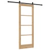 Porte Coulissante avec Ensemble de Quincaillerie "ORKDAL" Bois Massif & Verre 