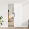 Porte coulissante avec quincaillerie blanche 78x232 cm en bois massif de pin 