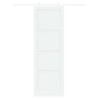 Porte coulissante avec quincaillerie blanche 78x232 cm en bois massif de pin 