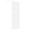 Porte coulissante avec quincaillerie blanche 78x232 cm en bois massif de pin 