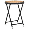Ensemble Bistro de Jardin 3 pièces avec Coussins en Poly Rattan Noir 