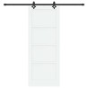 Porte coulissante avec kit de quincaillerie 'ORKDAL'en bois massif blanc 