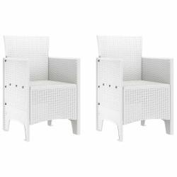 Ensemble Salle à Manger Jardin 3 pcs Blanc 100 x 100 x 73 cm 