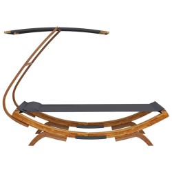 Lit repos et auvent 100x190x134cm Bois courbé massif Anthracite 