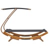 Lit repos et auvent 100x190x134cm Bois courbé massif Anthracite 