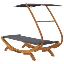 Lit repos et auvent 100x190x134cm Bois courbé massif Anthracite 