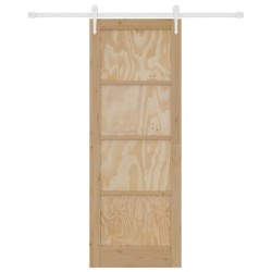 Porte coulissante avec kit de matériel 78x211 cm en bois massif de pin 