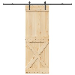 Porte coulissante et kit de quincaillerie 80x210 cm pin massif 
