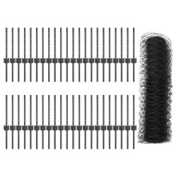 pieux de clôture 11 pcs U-Channel Gris 40 cm Acier 